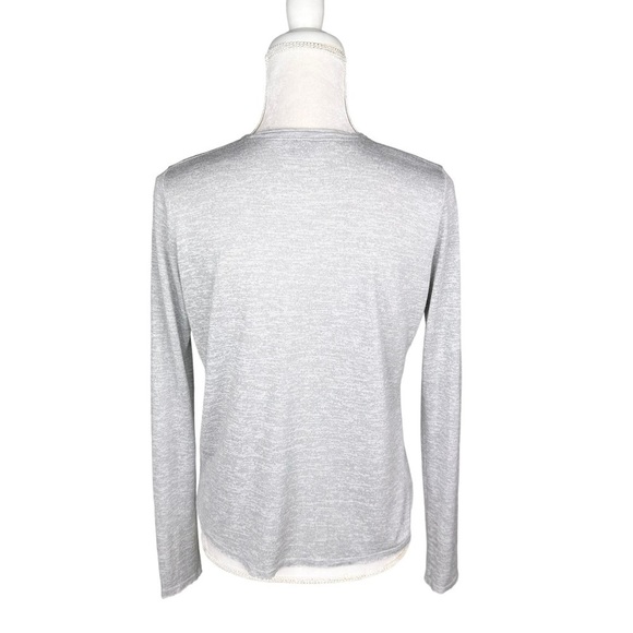 Vince gray v-neck long-sleeve tee t-shirt small - Picture 10 of 15